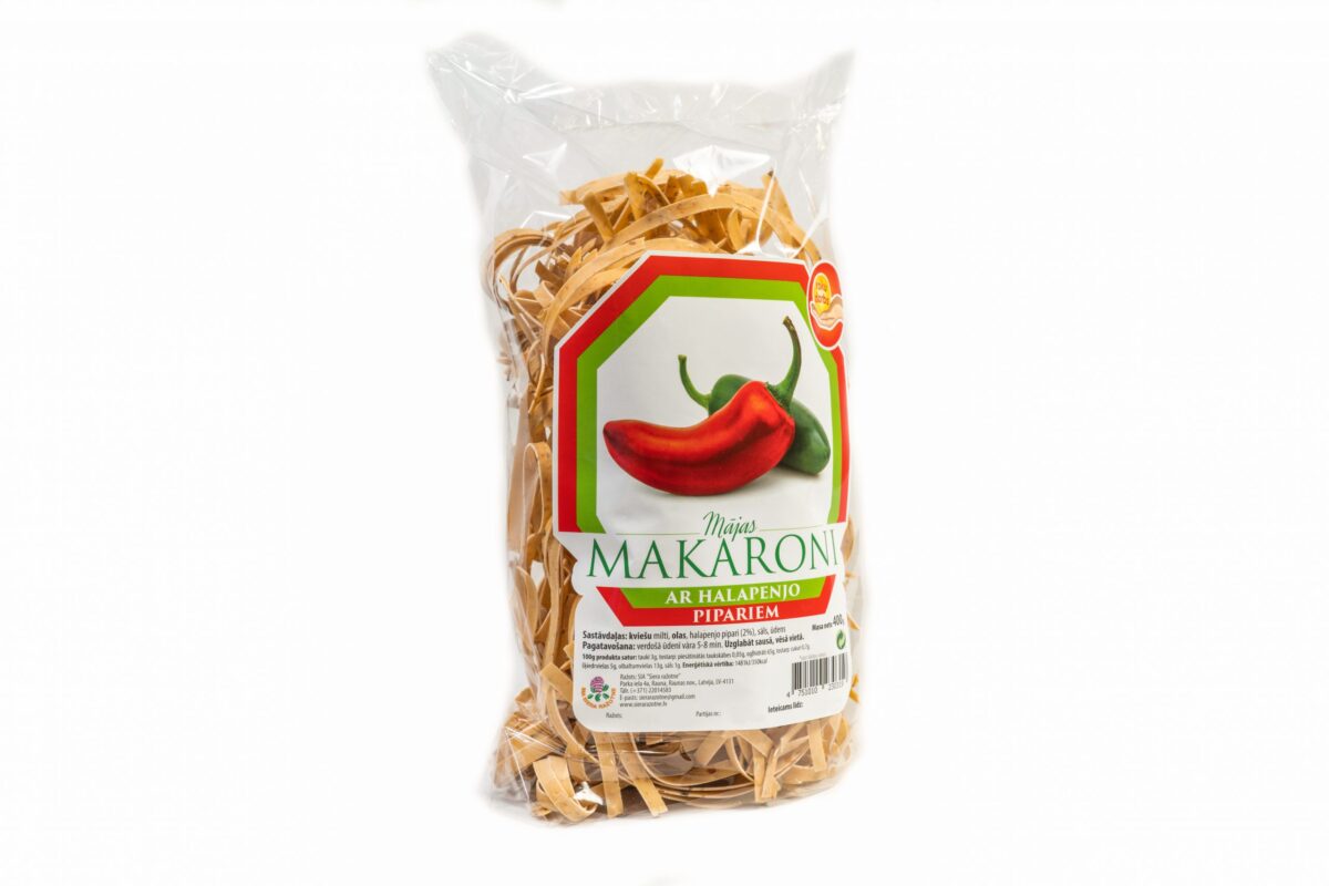 MĀJAS MAKARONI AR HALAPENJO PIPARIEM, 400G
