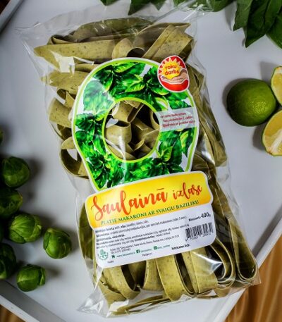 PLATIE MAKARONI AR SVAIGU BAZILIKU, 400G