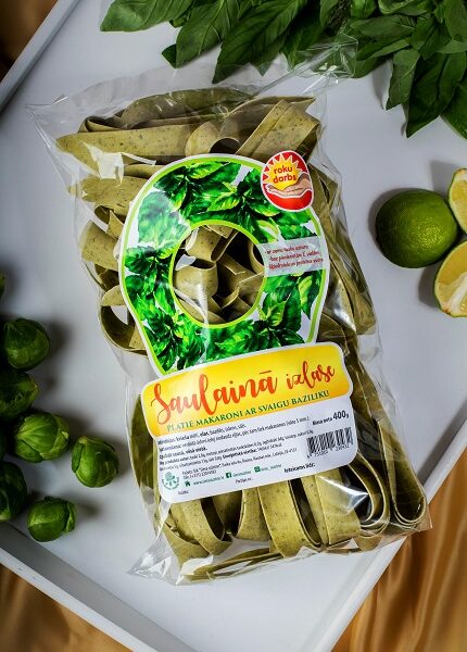 PLATIE MAKARONI AR SVAIGU BAZILIKU, 400G