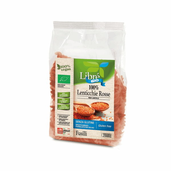 Sarkano lēcu spirāles makaroni BIO,  250 g