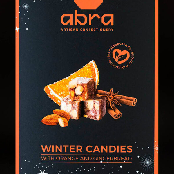 Apelsīnu marmelādes konfektes ar piparkūkām un mandelēm 150g