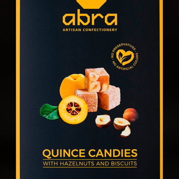 Cidoniju marmelādes konfektes ar lazdu riekstiem un cepumiem 150g