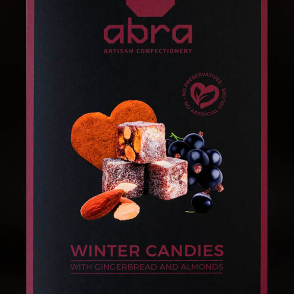 Upeņu marmelādes konfektes ar piparkūkām un mandelēm 150g